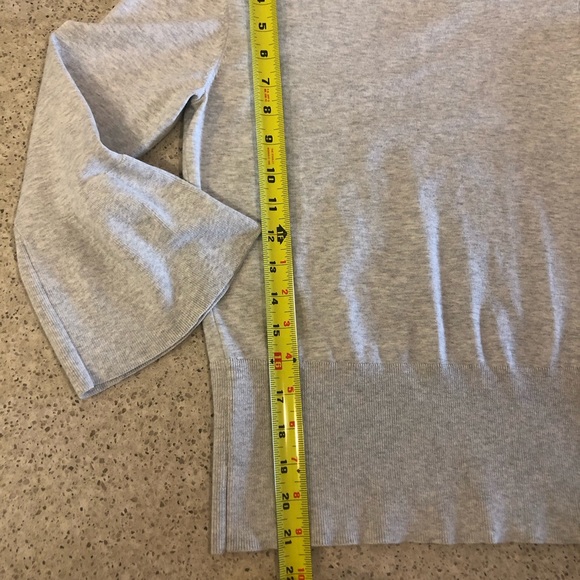 Ann Taylor Silk Cotton Blend Boatneck Pullover Top Bell Sleeve Size S Light Grey - Picture 10 of 10
